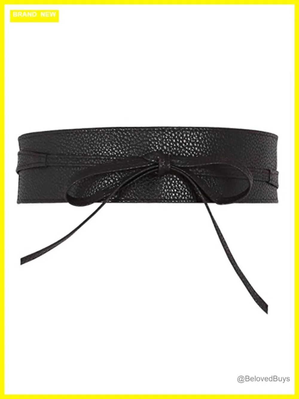 Women's PU Leather Obi Belt Self Tie Wrap Cinch Belt Bowknot Waistband for Dress